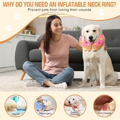 HMCEY Aufblasbare Halskrause Hund,Schutzkragen Hund,Hundekragen Leckschutz,Einstellbarer Halskrause Katze Weich,Katzenkragen,Kragen für Hunds Nach Op,Wiederherstellung Halsband für Genesung Nach