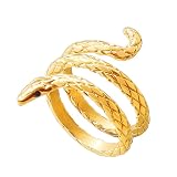 [komichi accessory] コミチ アクセサリー 指輪 蛇 リング スネーク 金属アレルギー対応 つけっぱなしOK 医療用 サージカルステンレス レディース str32 13号 ゴールド