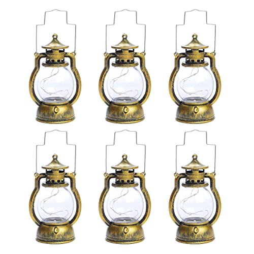 ZYUN 4,5w Linterna Calabaza Ambiente Halloween con Asa 6pcs, Mini Farolillos Decoración Navideña, Luces Navideñas Led Alimentadas Batería Salón Jardín, Bronze Gold Cover
