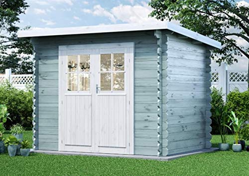 Alpholz Gartenhaus Korfu-28 aus Massiv-Holz | Gerätehaus mit 28 mm Wandstärke | Garten Holzhaus mit Imprägnierung (pinie…