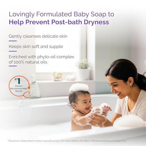 Image of Himalaya Gentle Baby Soap for Newborns | No Post Bath Dryness | B3G1 FREE - 125g | Gentle Cleansing With Phyto-Oil Complex of 100% Natural Oils of Almond & Olive| No. 1 Doctor Recommended Brand