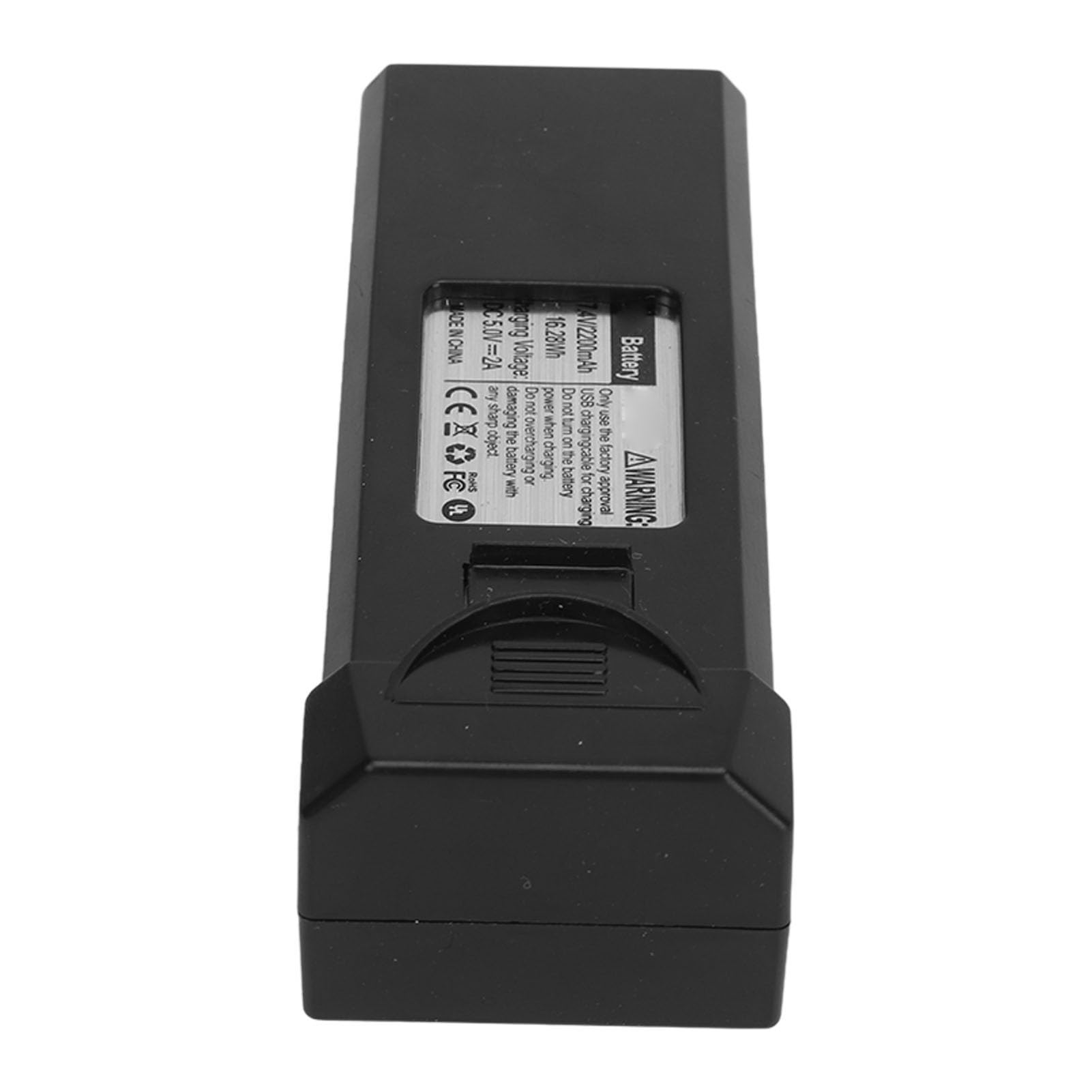 Batterie de Drone 7,4 V, Batterie de Drone 2200 MAh, Durable Contre Les Surcharges, Remplacement Sûr pour Quadrirotor (Black)