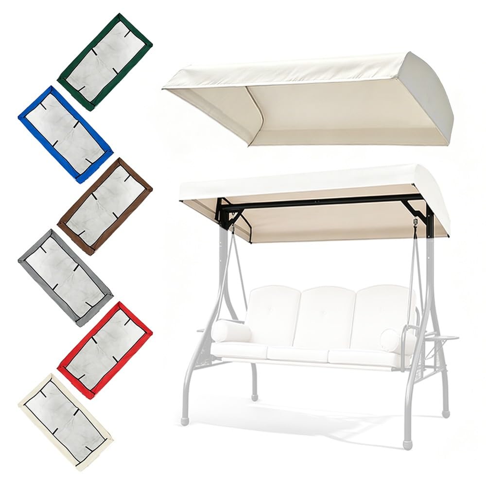 Toldo for Columpio al Aire Libre, Cubierta Superior de Repuesto, toldo for Silla Columpio de 3 plazas, Cubierta Impermeable for toldo for Columpios de jardín, Hamaca(Beige,83x48x9in)