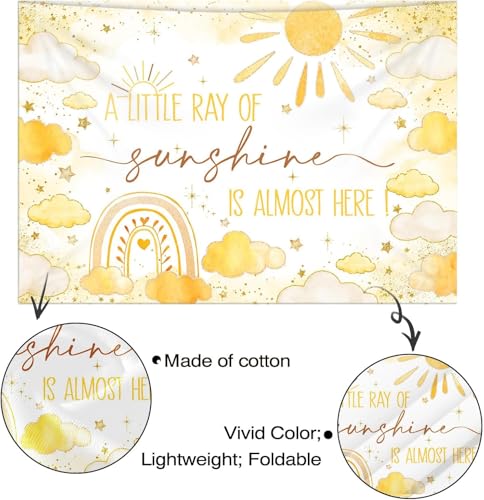 Fondo fotográfico tema sol para baby shower 10x7ft miniatura 5