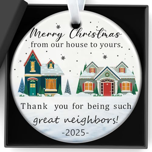 Enfeites de Natal 2024, presentes de vizinhos para amigos, presentes de aniversário de amizade, decorações de árvore de Natal de cerâmica engraçadas, ideias de presente para melhores amigas, mulheres,