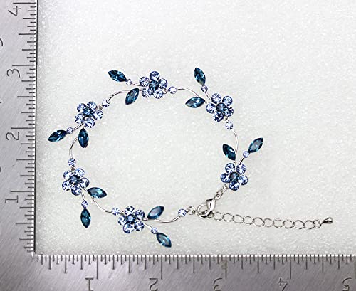 Image of Faship Gorgeous Rhinestone Crystal Floral Necklace Earrings Set