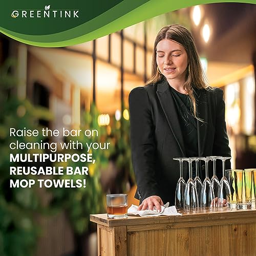Greentink Eco-Friendly Bar Mop Towels Set – 10-Pk Multipurpose, Reusable Dish Cloth Made From Recycled Materials thumb #1