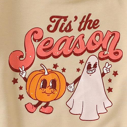 Image of Baby Boy Girl Pumpkin Sweatshirt Tops Toddler Halloween Outfit Long Sleeve Crewneck Pullover Sweater Shirt Fall Clothes
