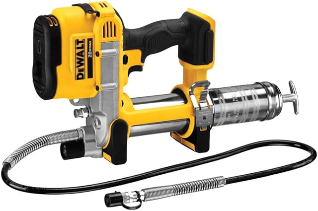 DEWALT 20V MAX Grease Gun, Cordless, 42 Long Hose, 10,000 PSI, Variable Speed Triggers, Bare Tool Only (DCGG571B), Black/Yellow, Large