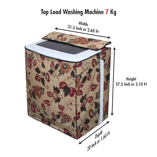 Image of DREAM CARE Waterproof & Dustproof Washing Machine Cover Top Load & Semi Automatic Suitable for 7 kg, 7.2 kg, 7.5 kg (83 x 95 x 51 cms)