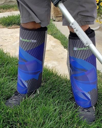 ComfortTrim - Island Blue Carbon Fiber Print - String Trimmer and Landscaping Leg Protectors