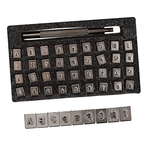 ERINGOGO 1Set Leather Number and Letter Stamp Steel Stamping Kit for DIY Crafts Compact Storage Box for Leatherwork and Legible Imprints