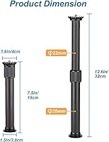 Vista 2 de Extensión de trípode de fibra de carbono Varilla de dos secciones Tubo extensor de columna central para estudio fotográfico Monopod DSLR Camera