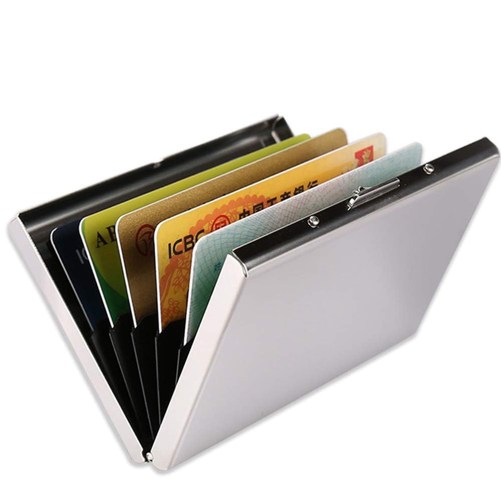 Silver RFID Protector Stainless Steel ATM/Credit/Debit 6 Slots Men & W0men Card Holder-image-40