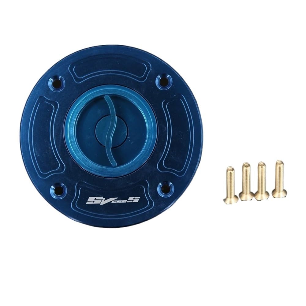 Tappo Olio Serbatoio Benzina CNC In Alluminio Keyless Accessori Moto Tappo Del Serbatoio Del Carburante Gas Copertura Per Su&zu SV 650S SV650S / SV650 1999-2002 (2000 2001(Blue)