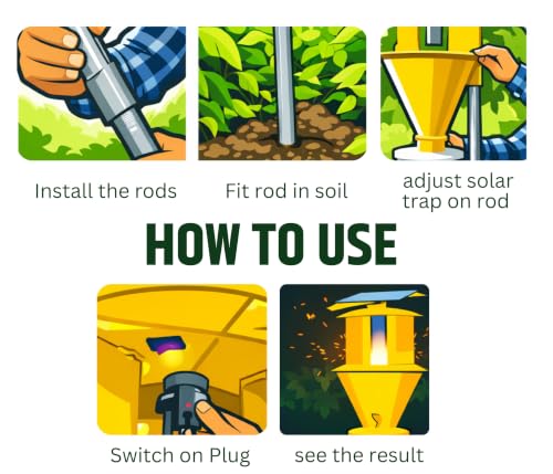 Image of Chipku Bahubali Solar Insect Light Trap for Farming | UV 365nm & Yellow LED | Chemical-Free Pest Control | Auto ON /Off | 2.5 Acre Coverage