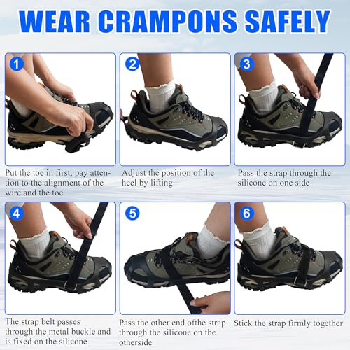 Crampons à glace 9 crampons antidérapants en caoutchouc - 6