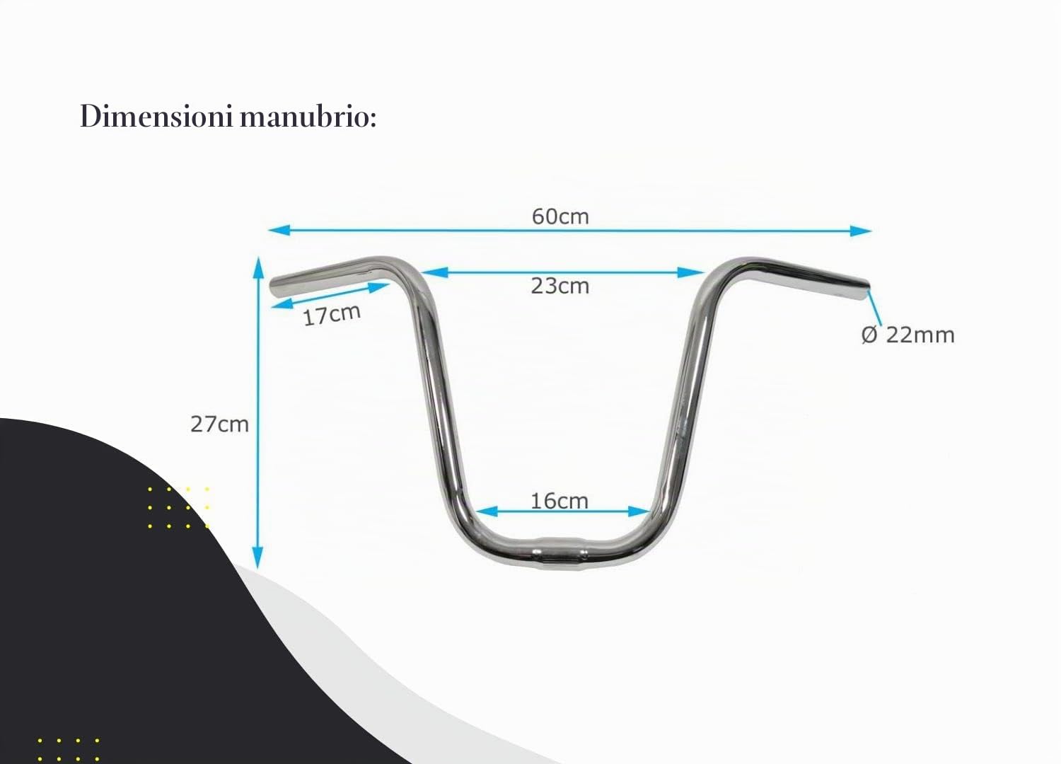 VDP Bonanza - Manubrio Alto per Bicicletta Chopper e Singlespeed - Manubrio Piatto Bar