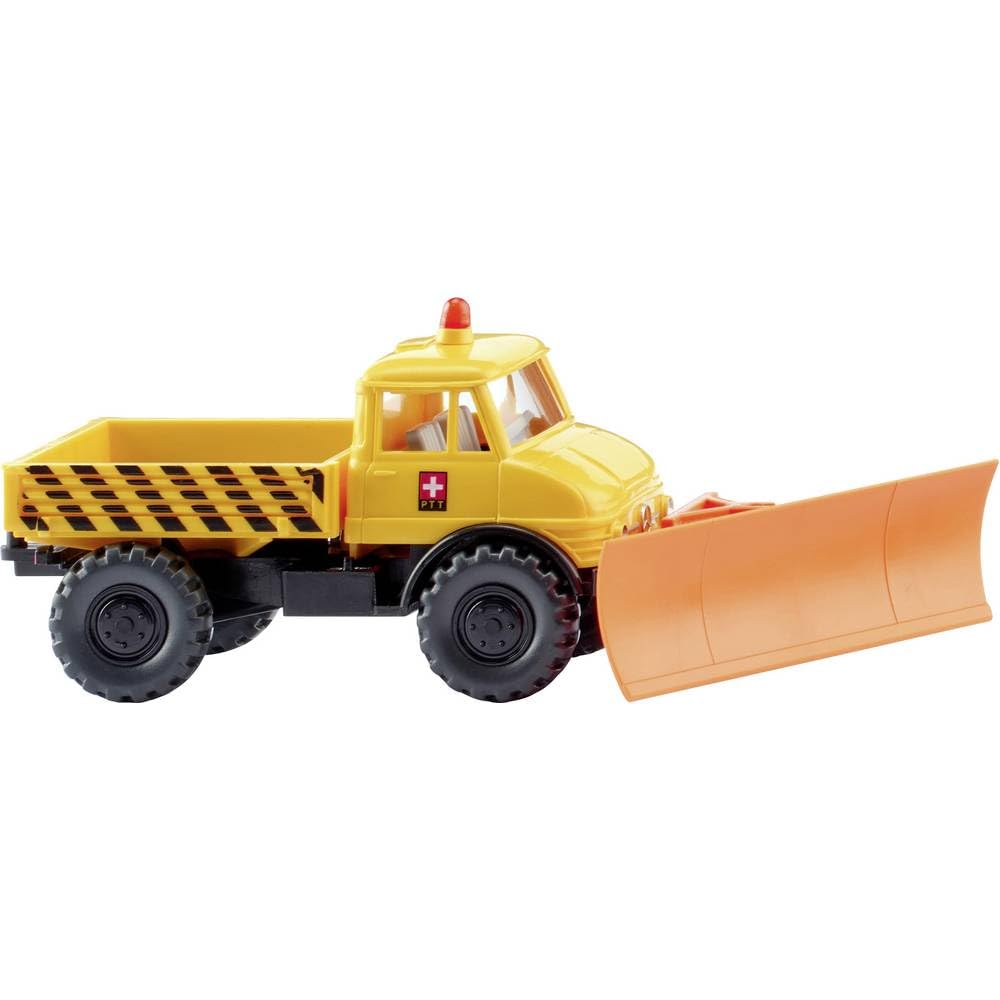 Wiking 037110 Unimog U 406 with Snow Plow PTT Track H0 1:87, Not a Toy