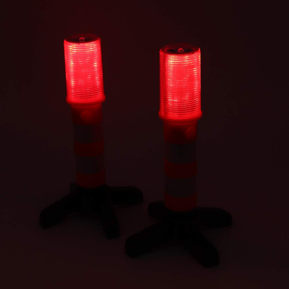 Aolyty 2 LED Emergency Roadside Flashing Flares Red Roadside Beacon