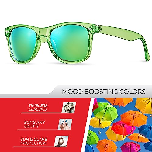 Image of Retro Rewind Polarized Sunglasses for Women Men - UV400 Classic Square Vintage Shades Trendy Unisex Sun Glasses