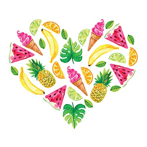 Pegatina de pared Fruta Tropical Acuarela Vinilos Plátano Piña Adhesivas Pared para Cocina Comedor Neveras Calcomanías Decoración Cover