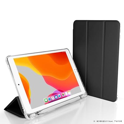 Case for iPad Pro 11 Inch 2022/2021 / 2020/2018 with Pencil Holder Smart Cover Protective Shockproof with Clear TPU Back Shell(Black)