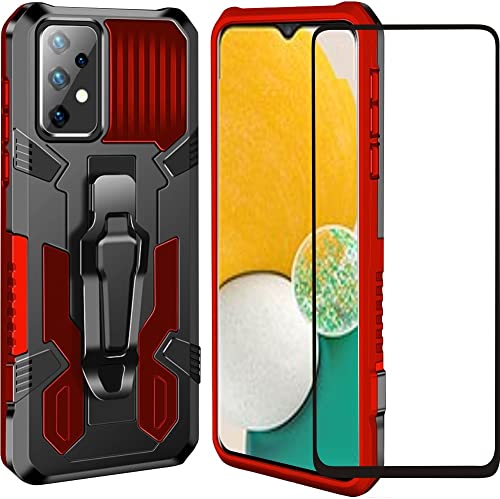 Coque pour Samsung Galaxy A13 5G haute résistance rouge finition militaire