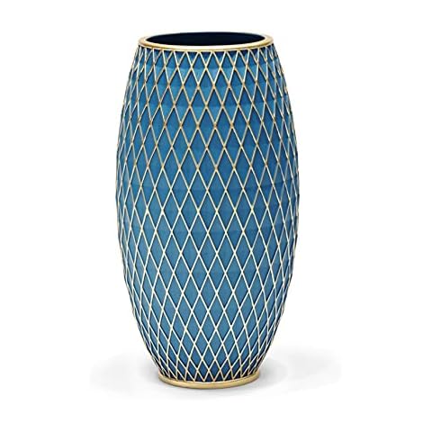 Suanti Dekorative Blumenvase, Blau und Gold Vase, Heimdekoration Cover