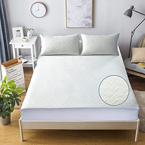 Olivia Rocco Protège-matelas matelassé imperméable en bambou - Hypoallergénique - Anti-acariens - Protection contre les punaises de lit - Extra profond - Pour lit super king size
