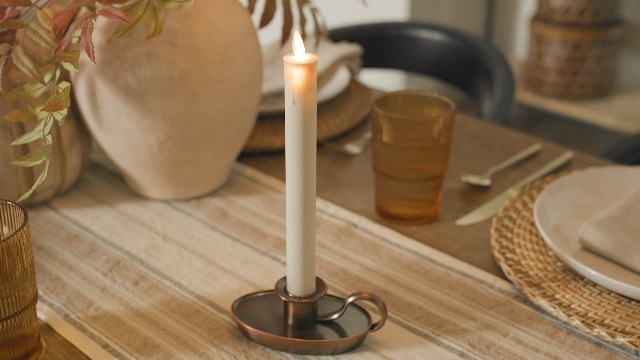 Amazon.com: Luminara Ivory & Bronze Window Taper Candle, 1