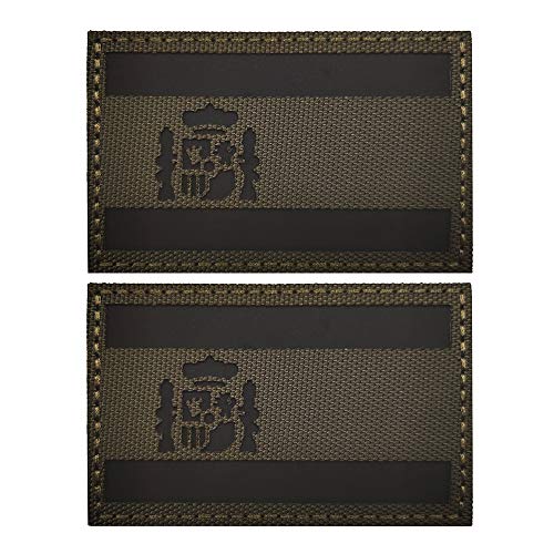 Parche reflectante de la bandera IR de España, parche táctico militar, insignias de emblema de la moral, parches para coser en la ropa, accesorios de mochila (CP negro) Cover