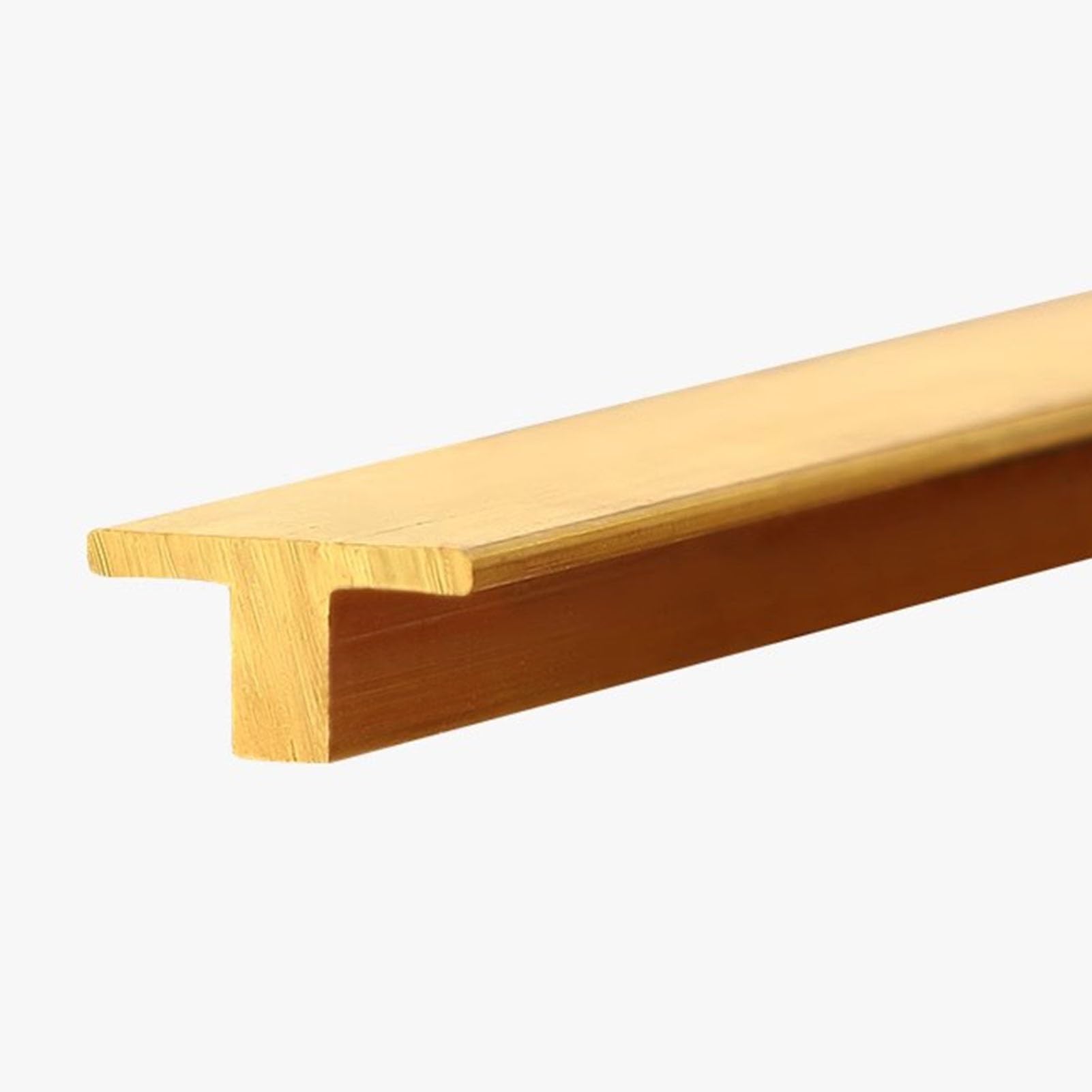 Barre de Seuil Bande de Transition de Sol Extra-étroite en Laiton, Bordure de Transition en T pour Joint de Porte, Bande de Seuil de Porte Sans Joint, pour Parquet et Carrelage(W 12mm x H 6.3mm)