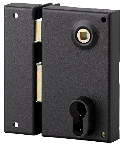 THIRARD - Boitier de serrure verticale en applique double entrée à fouillot pour entrée, gauche, axe 45mm, 73x125mm, noir