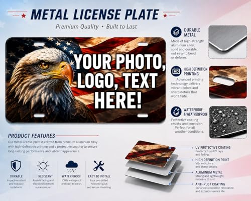 Custom Metal License Plate HD Print
