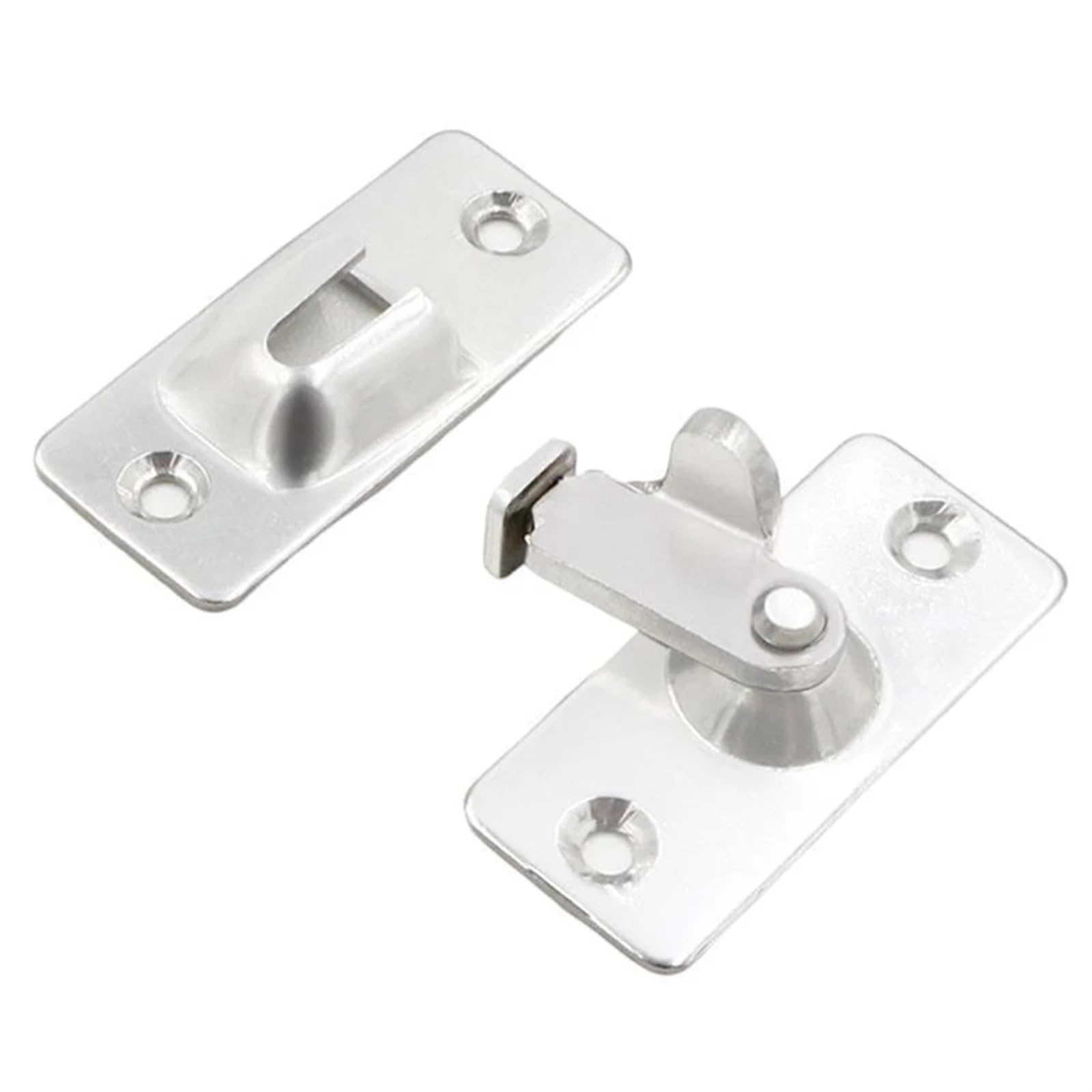Naqzrxpml Silver Stainless Steel Door Bolt Hook Latch 90 Degree Security Black (Silver)