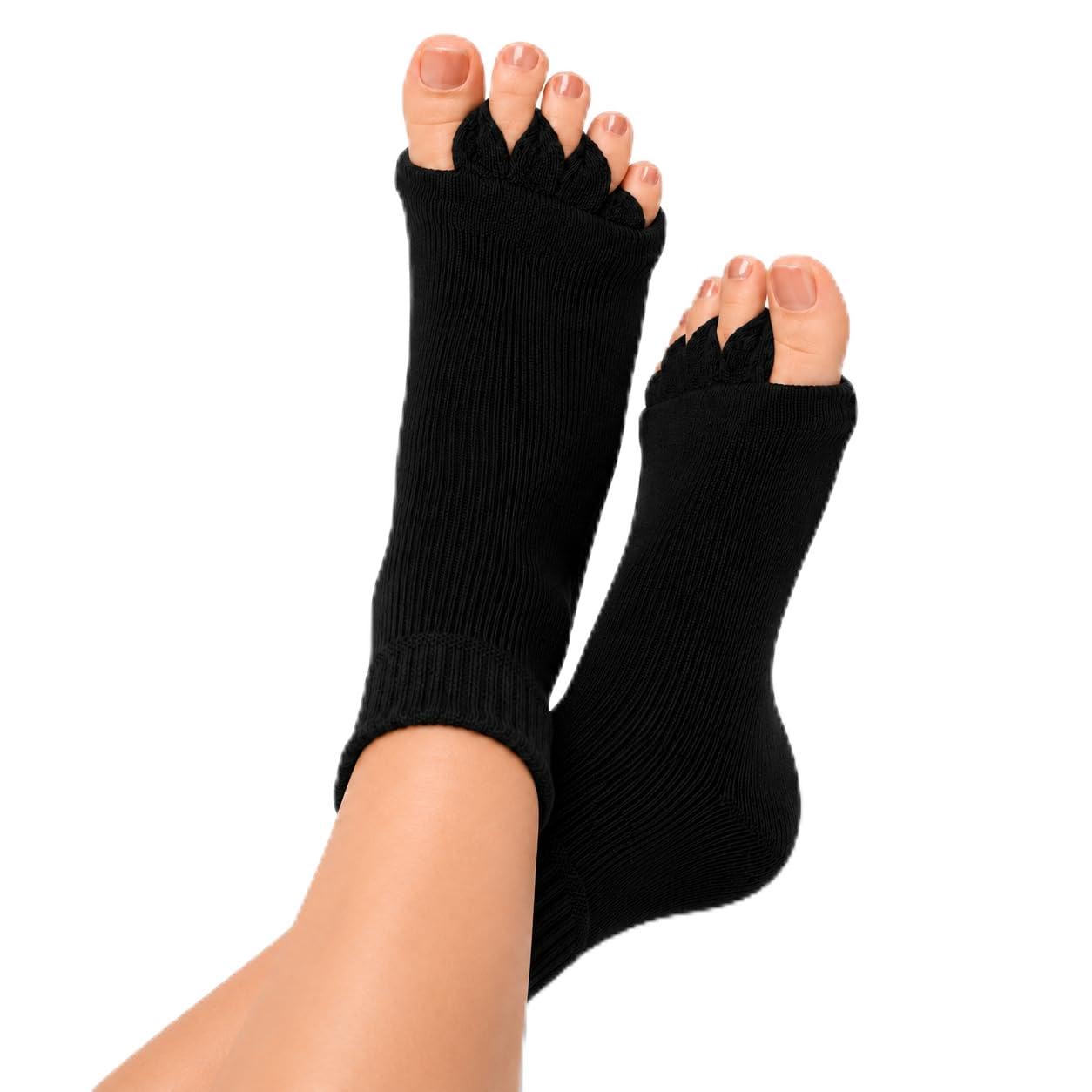 Foot Alignment Socks for Men & Women – Five Toe Separator Socks, Soft Cotton Toe Spreader for Natural Toe Alignment, Foot Comfort, Yoga & Daily Wear, Free Size-image-48
