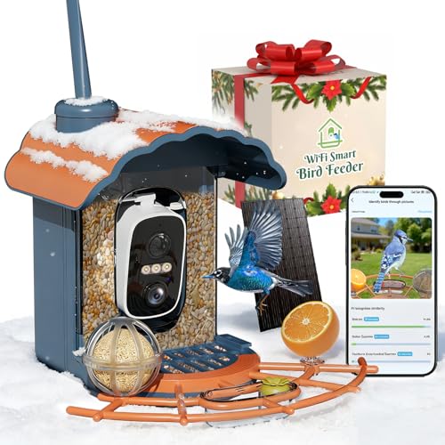 Smart Bird Feeder with Camera Solar Powered, AI Birds Identify,