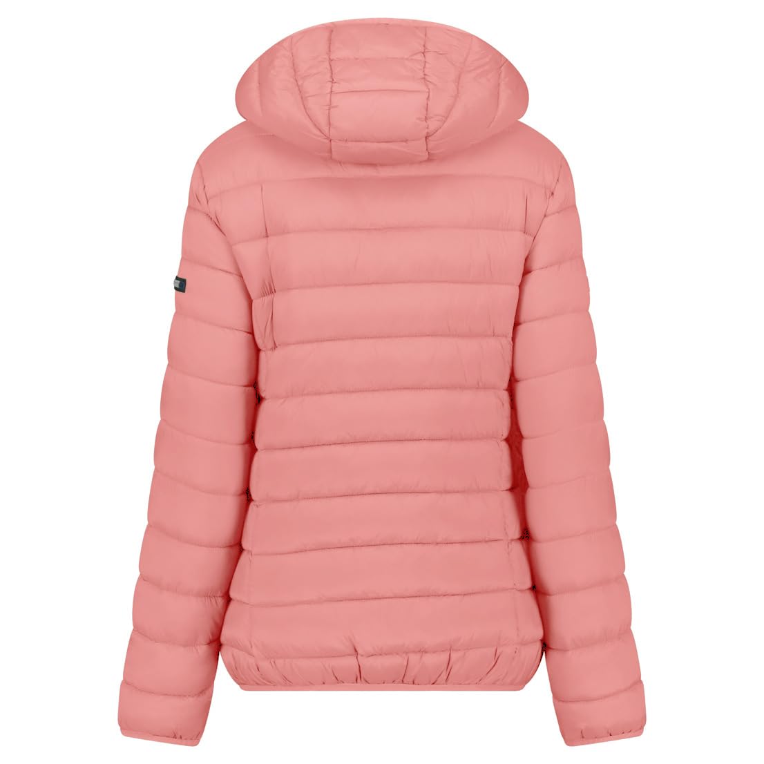 Geographical Norway Atikolor Hood – Doudoune Légère Femme avec Capuche – Blouson Matelassé Chaud Mi-Saison – Style Urbain – Poches Zippées – Badge & Drapeau Brodés – Coupe Féminine