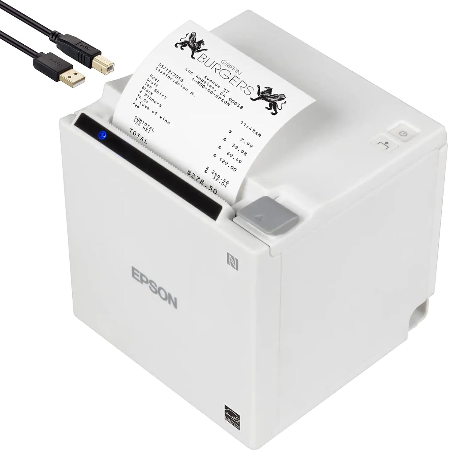 Epson TMM30II POS Thermal Receipt Printer, White USB Type B