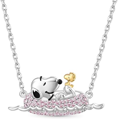 PEANUTS Women's Adjustable Lariat Charm Bracelet - Silver Plated Snoopy & Woodstock Bracelet With Enamel Charms | Official Licensed Jewelry