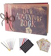RECUTMS Our Adventure Book Scrapbook Pixar Up Handmade DIY Family Scrapbook Photo Album Expandabl...