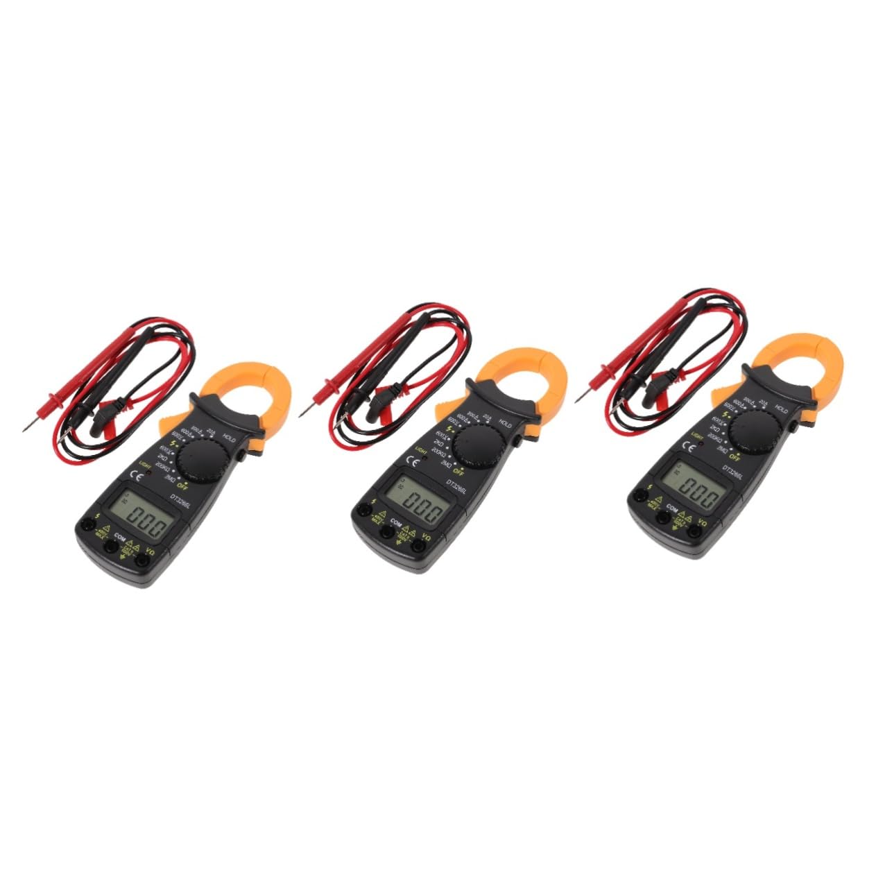 SOLUSTRE 3pièces Multimètre Numérique Portable Avec Pince Ampèremétrique Testeur De Tension Et Ohm Mesure Précise Avec Intégrale Design Ergonomique Et Facile à Utiliser