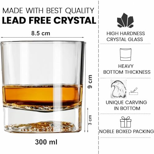 Image of Melbify Plain Eagle Whiskey Glass Gift Set | 6 pcs Set | 300 ML | Ultra-Premium | Imported | Luxurious | Ideal for Wedding Gifts, Anniversary, VIP and Corporate Gifts