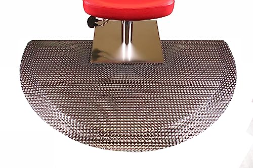 Rhino Mats- Reflex Metallic Anti-Fatigue Salon Mat in Semi-Circle & Rectangular, 9/16'' or 1''' Thick (Semi-Circle, 3' x 4' 1'' Thick)