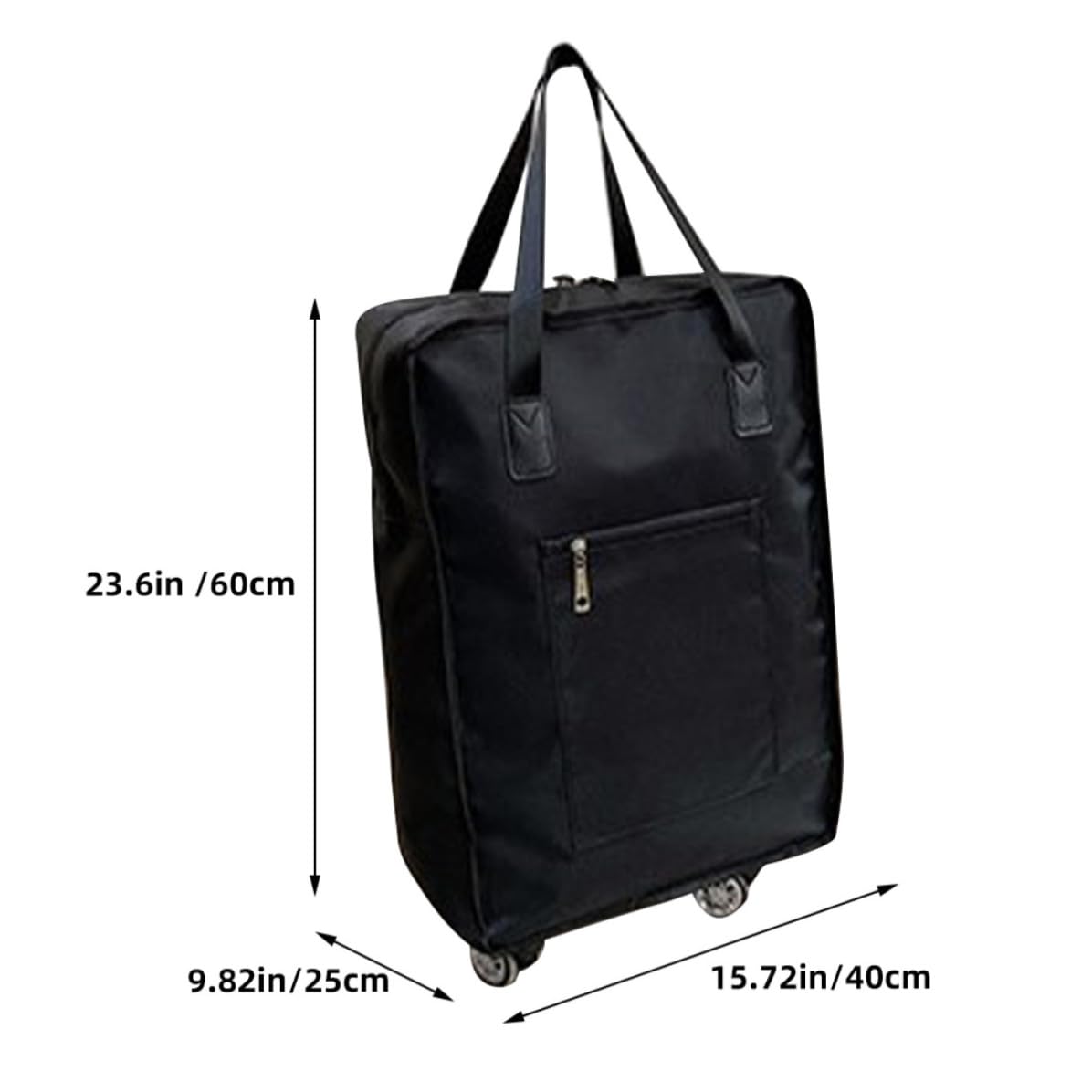 Outanaya Bolsa de Viaje Plegable y Diseño Liviano en Tela Oxford de Gran Capacidad Negra con Ruedas Aplicables para Equipaje Práctico y Cómodo