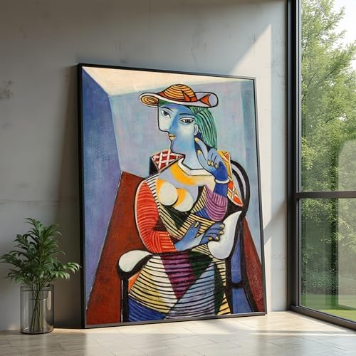 Femme cubiste abstraite décoration murale portrait expressionniste