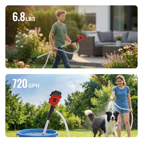 Image of Cordless Stick Water Transfer Pump Compatible with Milwaukee 18V Battery