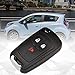 HQRP Remote Flip Folding Key Fob Shell Case Keyless Entry w/ 3 Buttons Compatible with Chevrolet Spark 2013 2014 2015 2016