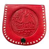 100% artisanal en cuir Générique Portefeuille Artisanal marocain Rouge stylé fabriqué en Cuir d\'agneau